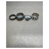 Sterling size 9 lot of 4 rings