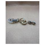 Sterling earring lot of 3 pairs
