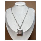 Sterling necklace & square pendant