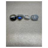 Sterling size 7.5 lot of 4 rings
