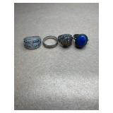 Sterling size 7.5 lot of 4 rings