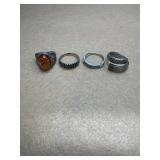 Sterling size 6.5 lot of 4 rings