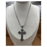Sterling necklace & cross pendant