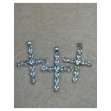 Sterling Cross Pendant lot of 3