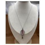 Sterling necklace & teardrop pendant