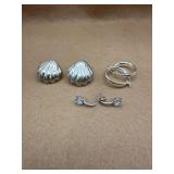 Sterling earrings lot of 3 pairs