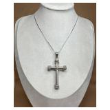 Sterling necklace & cross pendant