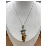 Sterling necklace & oval pendant
