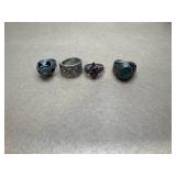 Sterling size 10 lot of 4 rings