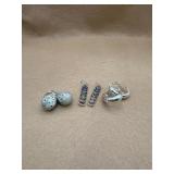 Sterling earrings lot of 3 pairs