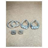 Sterling Earrings lot of 3 pairs