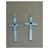 Sterling Cross Pendant lot of 2