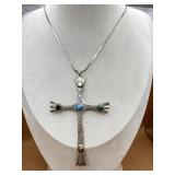 Sterling necklace & cross pendant