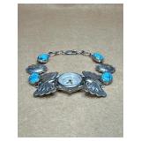 Sterling bracelet Turquoise watch