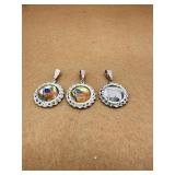 Sterling necklace pendants lot of 3