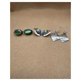 Sterling earrings lot of 3 pairs