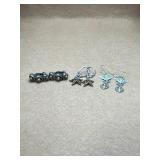 Sterling earrings lot of 3 pairs