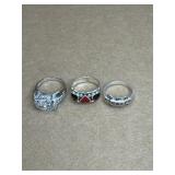 Sterling Rings size 8 lot of 3