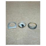 Sterling Rings size 6.5 lot of 3