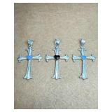 Sterling Cross Pendant lot of 3