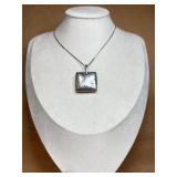 Sterling necklace & square pendant