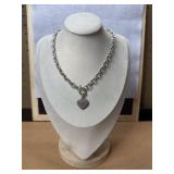 Sterling necklace with heart pendant