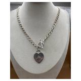 Sterling necklace with heart pendant