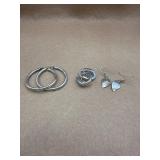 Sterling earrings lot of 3 pairs