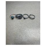 Sterling size 6 lot of 4 rings