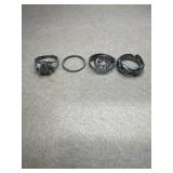 Sterling size 8.5 lot of 4 rings