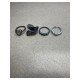 Sterling size 5 lot of 4 rings