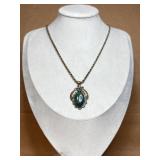 Sterling necklace & oval pendant