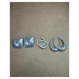 Sterling earrings lot of 3 pairs