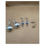 Sterling earrings lot of 3 pairs