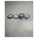 Sterling size 8 lot of 4 rings