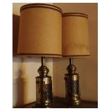 Pair Brass Tone Lamps