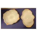 Gold Tone Trim Serving Dishes