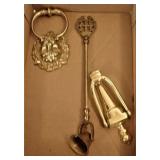Brass Tone Door Knockers & Candle Snuffer