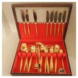 Horentine Gold Tone Flatware w/Box