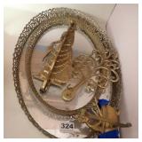 Gold Tone Dresser Mirrors & Wall Hangers