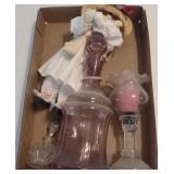 Holder & Wood Doll, Decanter, Candle