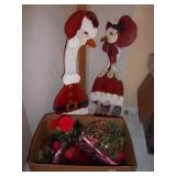 Wood Christmas Goose & Flower Arrangements
