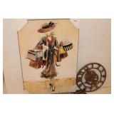 Lady Shopping Picture & Clock