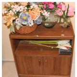 Microwave Stand, Flowers Arrangements & VHS Tapes