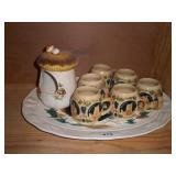 Turkey Platter, Mugs & Mushroom Decorations