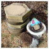 Stepping Stones & Plastic Planters
