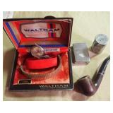 Waltham & Clinton Watch, American Snuff Can & more