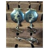 Sterling Tie Bar & Cufflinks