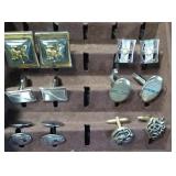 6 Pair Silver Tone Cufflinks