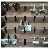 5 Pair Silver Tone Cufflinks